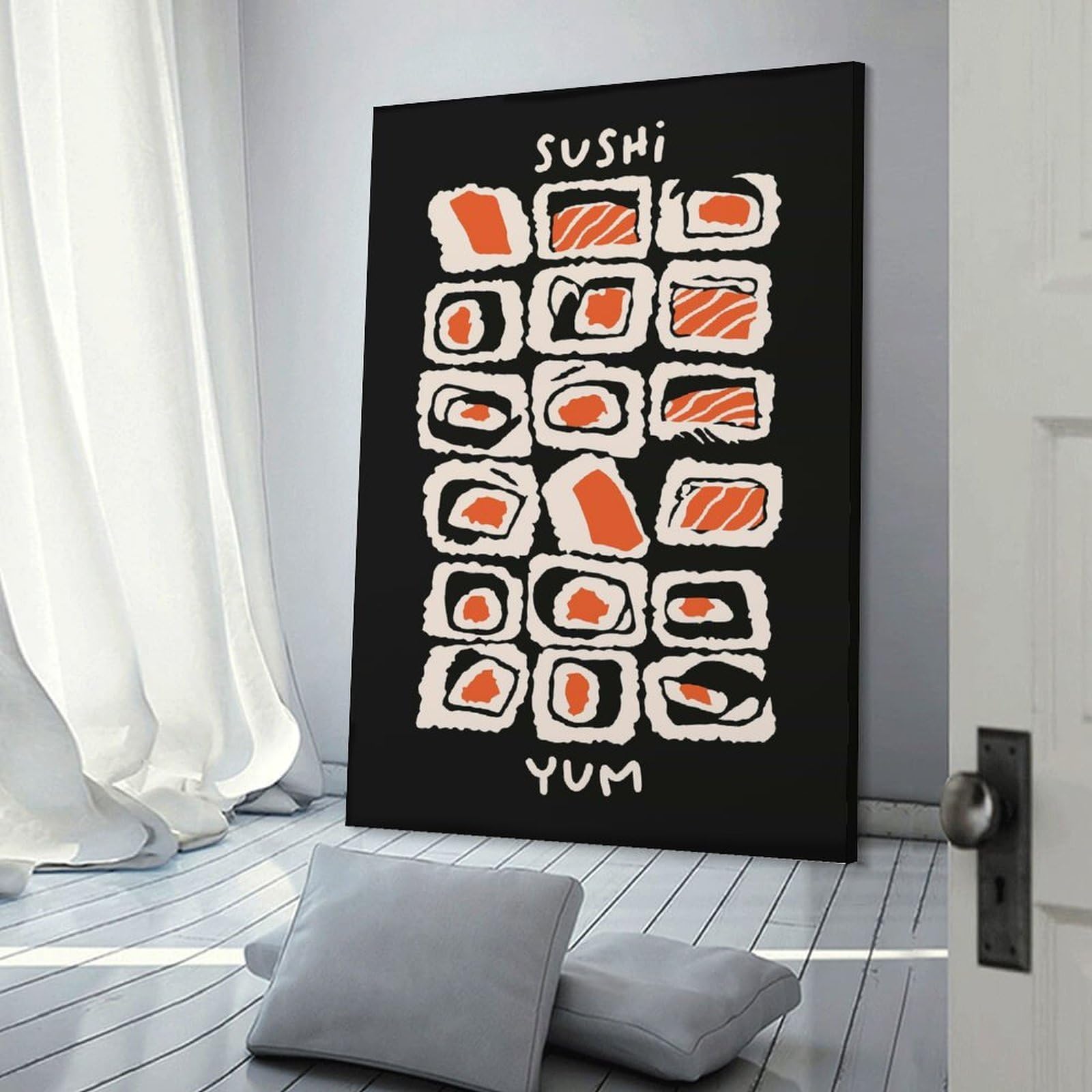 Junmoney Sushi Yum Wall Picture Print 12x18inch(30x45cm), for Hallway, Lounge Or Guest Room, Gift Idea for Housewarming And Birthdays