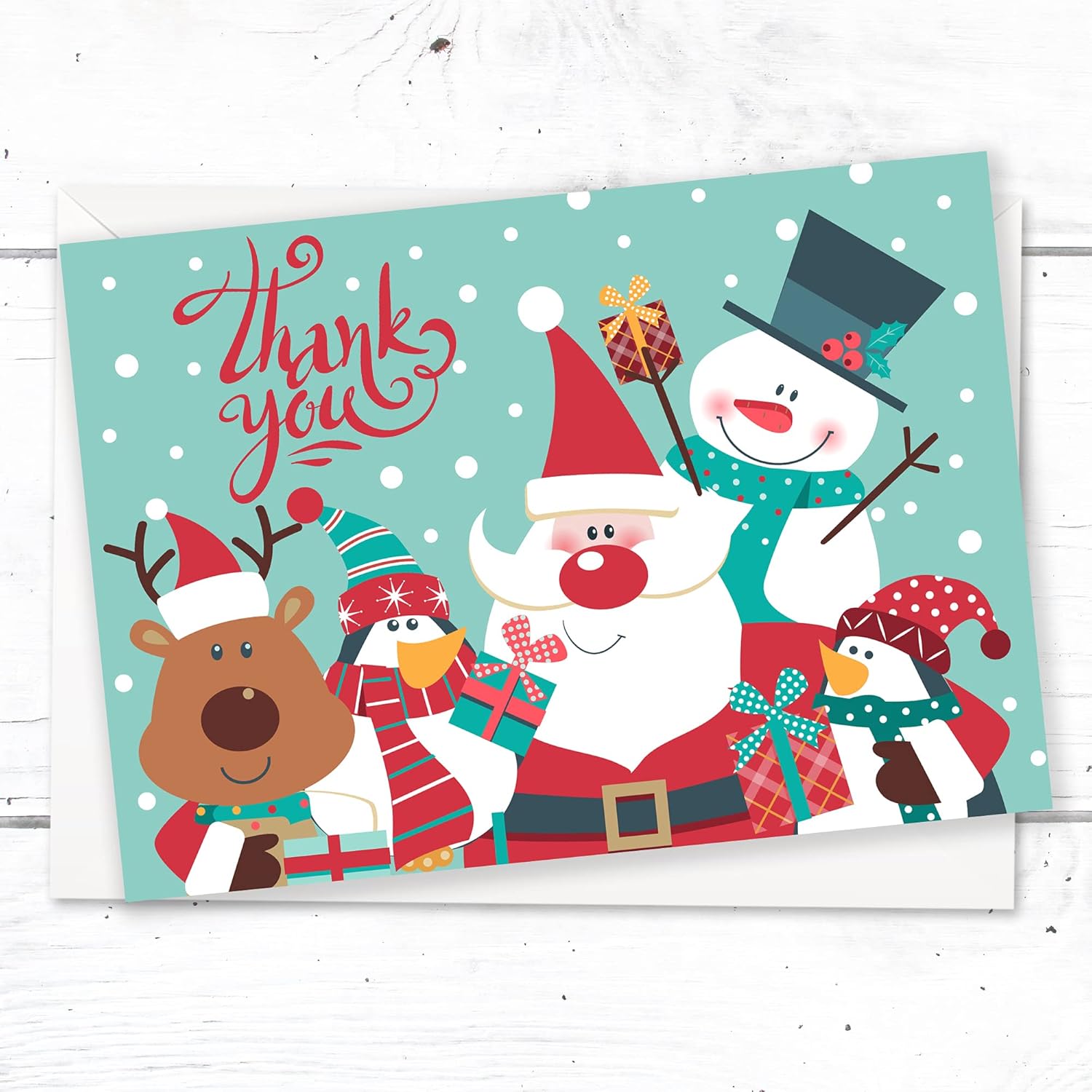 Olivia Samuel 20 x Christmas Thank You Cards A6 Postcard Style with Envelopes, Multi, 105mm x 148mm - Image 5