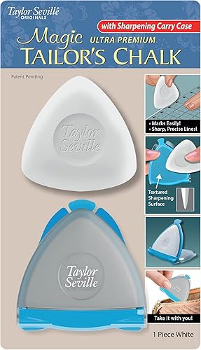 Tailor Seville Magic Ultra Premium - Tiza de sastre con estuche de transporte para afilar, color blanco