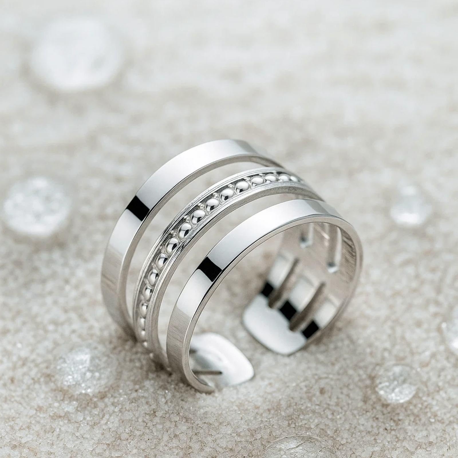 Anillo de plata de ley 925 para mujer, tamaño ajustable, regalo de regalo para mamá