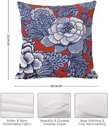 Vista 235 de ArogGeld Chinoiserie - Fundas de almohada escénicas asiáticas, estilo asiático, funda de almohada azul y verde Kelly, funda de cojín para decoración