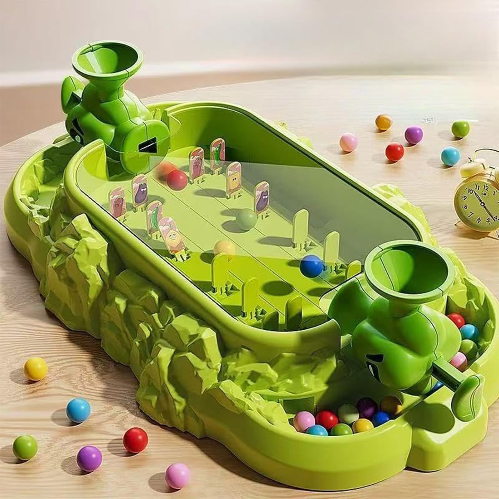Flipper pour Enfants, Jeu de Bataille de Dinosaure P-inball, Jeu de Flipper Excitant, Jouet éducatif pour Le développement des compétences motrices Fines, divertisse Shooter + 60 Rounds + Battle Disc