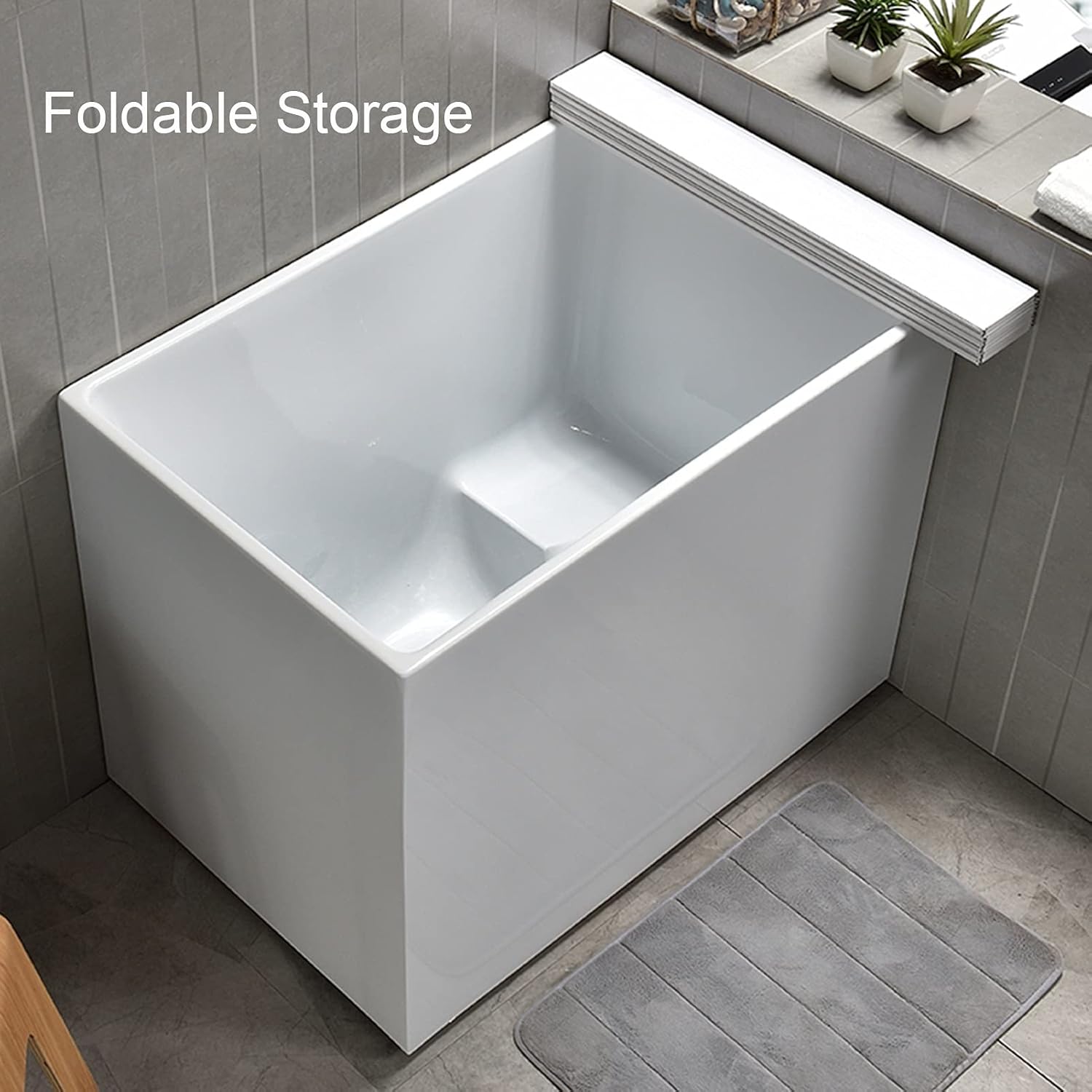 Folding Bathtub Cover PVC Bath Caddy Tray Heat Resistant Dust-Proof Bathtub Insulation Board Hotel Gym Bathtub Rack 1.1cm Thick (Color : White Size : 75CMX133CMX1.1CM) (White 80CMX89CMX1.1CM)