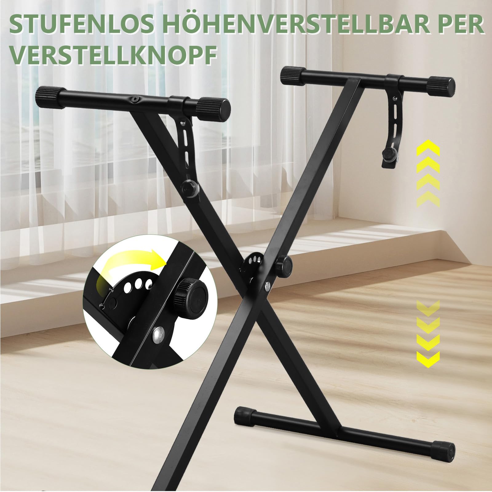 Bonnlo 61-Tasten Keyboard Set mit Ständer, Hocker, Kopfhörer & LED-Display mit eingebauten Lautsprechern – 3 Lernmodi, 200 Klänge, 200 Rhythmen, für Anfänger & Fortgeschrittene, Schwarz