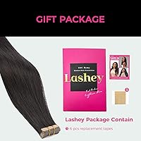 Vista 9 de Lashey Extensiones de Cabello Humano con Cinta Adhesiva Negro Natural 100% Remy Cabello Humano Liso Extensiones de Cabello con Cinta Largas de 24