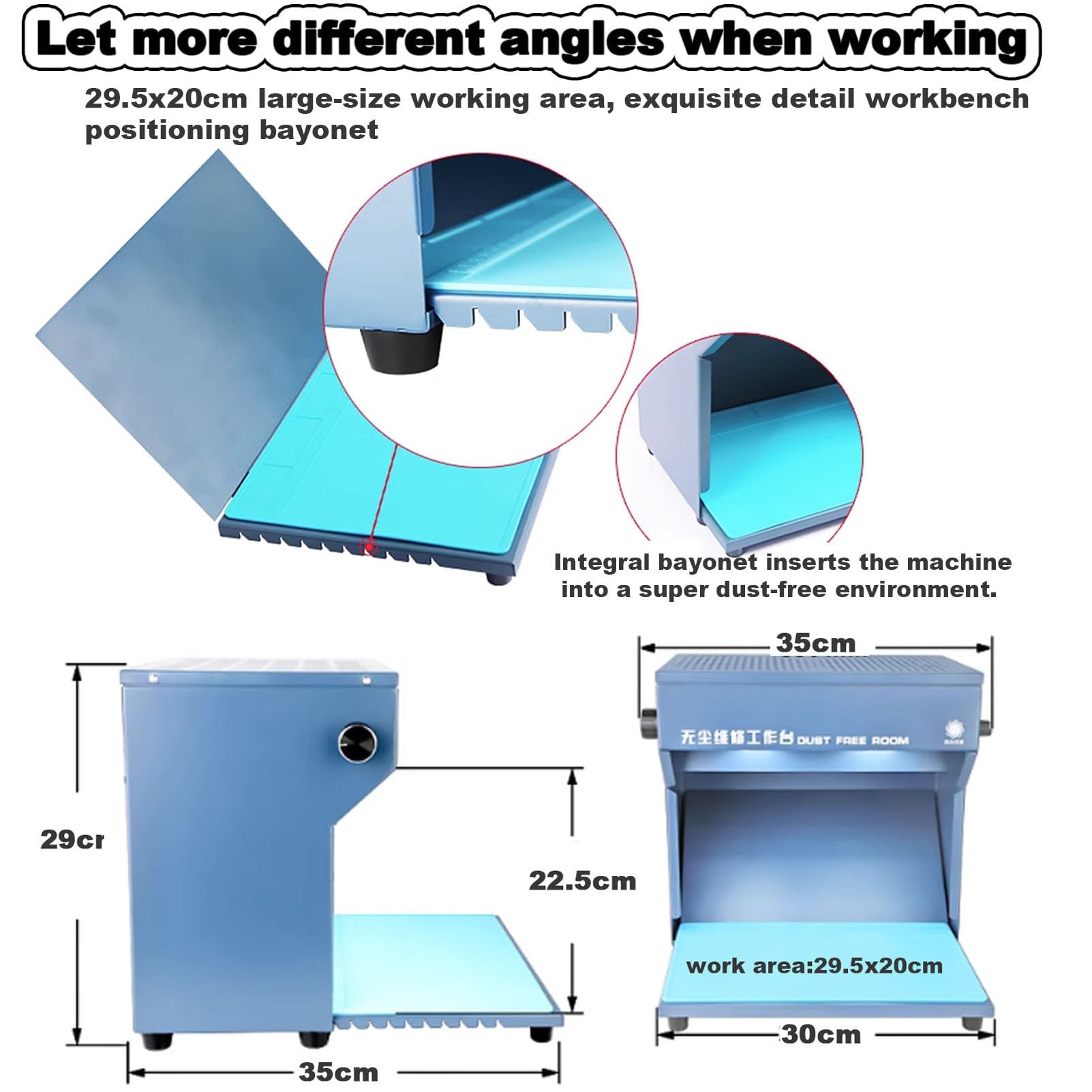 Campana de flujo laminar Flujo de aire laminar Banco de trabajo limpio Campana de flujo laminar vertical Micología Sala libre de polvo Mesa de trabajo para teléfono LCD Reparación Filtro HEPA