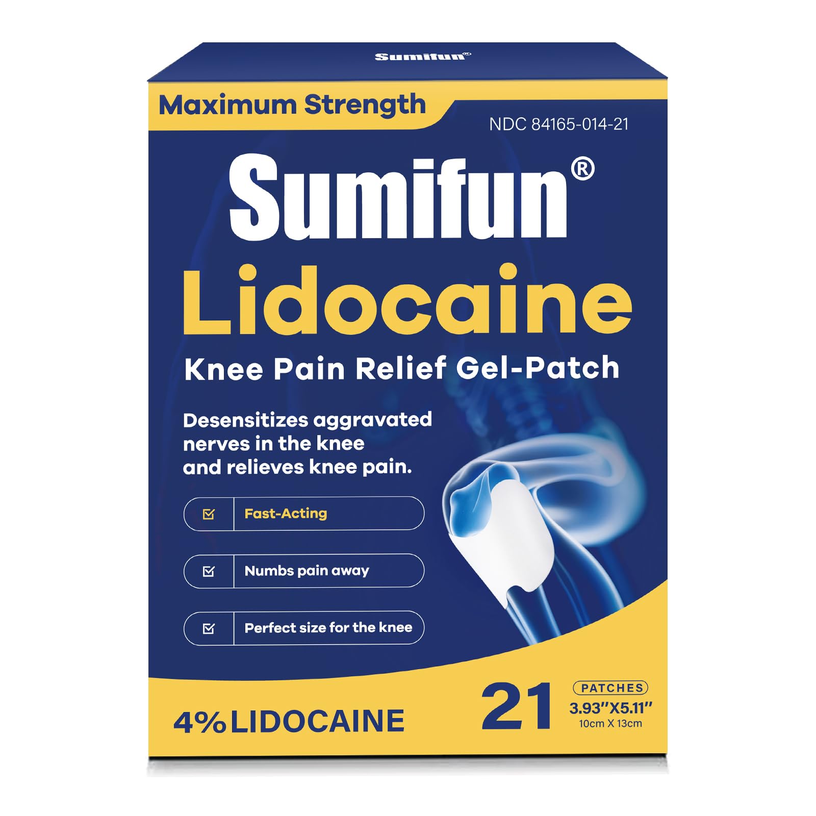 Sumifun 4% Lidocaine Knee Gel-Patches, Targeted Knee Pain Relief, 22 Count — Amazon image 9