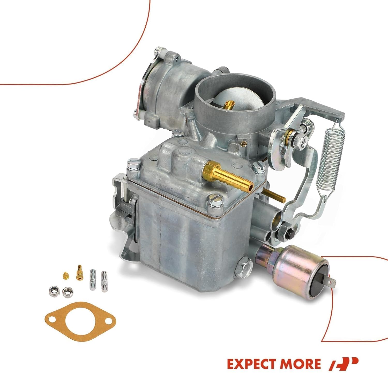 A-Premium 34 Pict-3 Carburetor Compatible with VW Beetles Super Beetles 1971-1979 Dual Port 1600cc Air Cooled Type 12V Engine Thing Karmann Ghia Squareback Transporte Electric Choke Replace# 113129031
