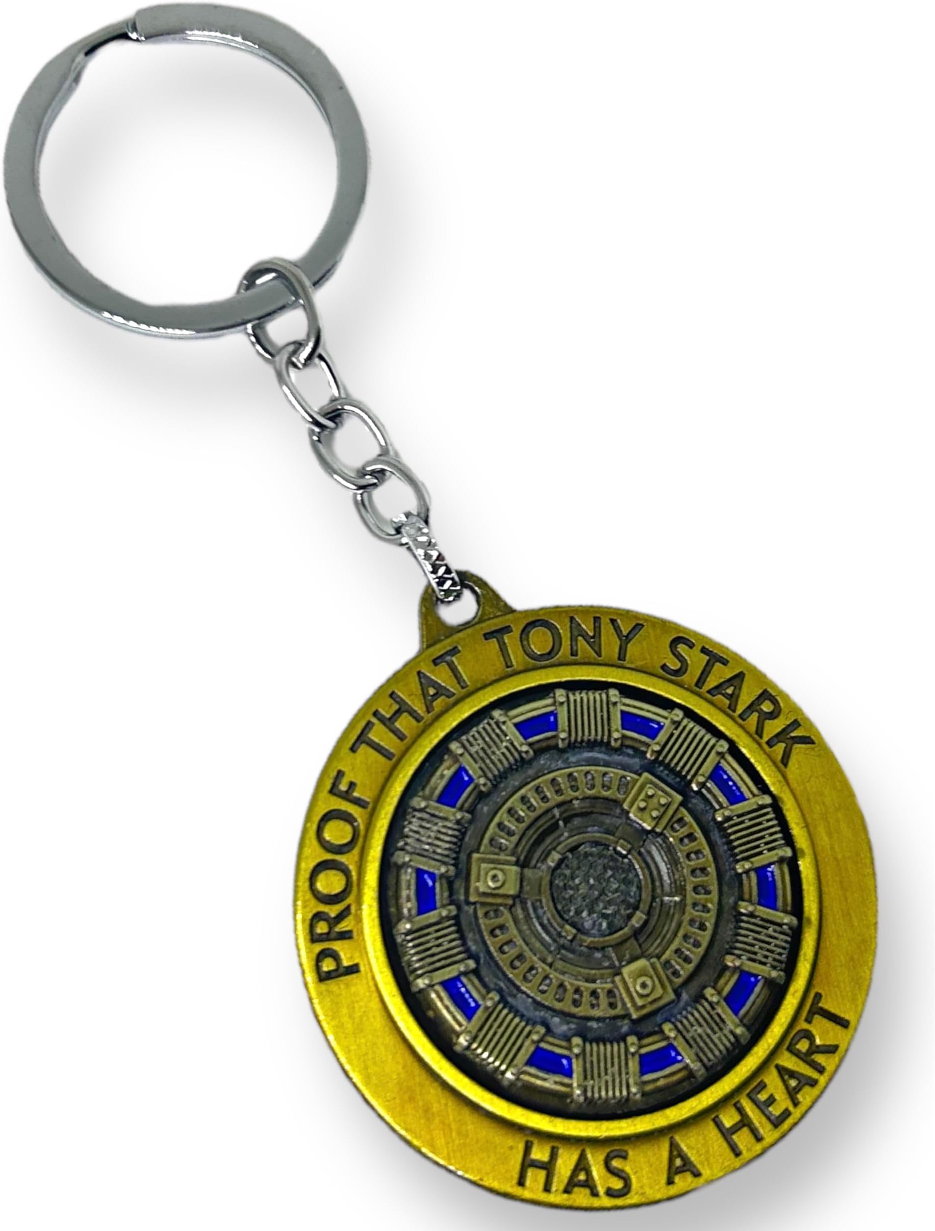 Marvel Iron Man Tony Stark Has A Heart 3D Metal Spinner Key Chain|Keyring