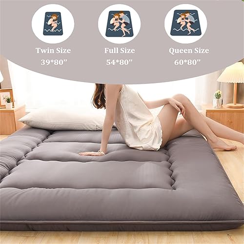 Miniatura 3 de Colchón japonés de 4 pulgadas de grosor, colchón plegable de futón tamaño matrimonial, tapete de tatami enrollable, colchoneta para dormir, tumbona