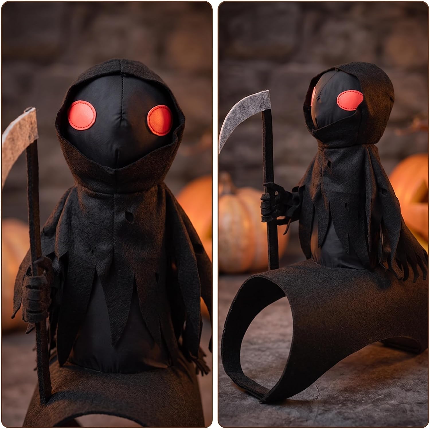 Dog Halloween Grim Reaper Rider Costume with Magic Tape, 3D Costume | 3D Cosplay Outfit, Small, Medium & Large, Cats and Dogs, Parties & Daily Wear