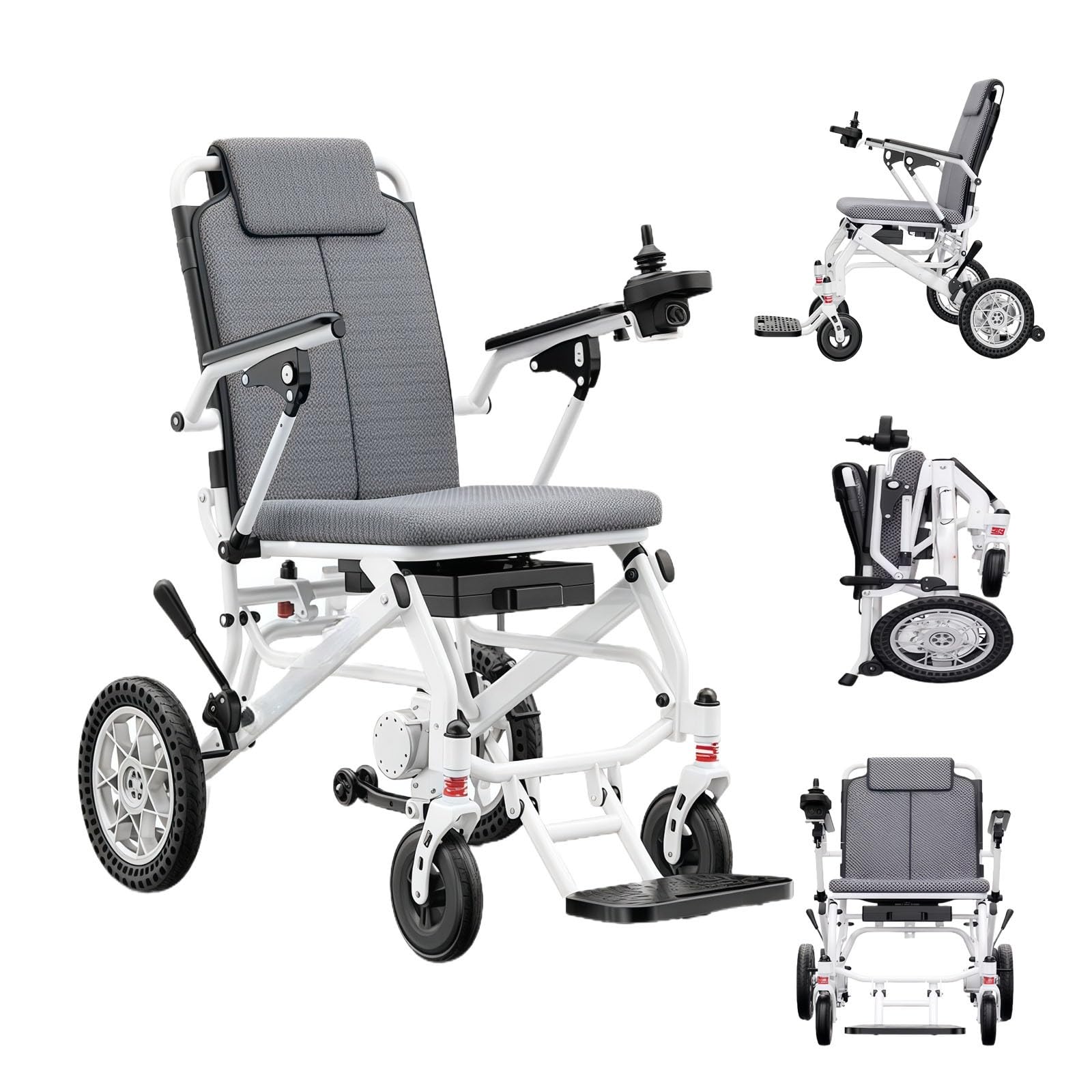 Elektryczny wózek inwalidzki, ultralekki, składany pojazd mobilny, aluminiowa rama, w pełni automatyczny, pojemność 100 kg, idealny do podróży i codziennego użytku