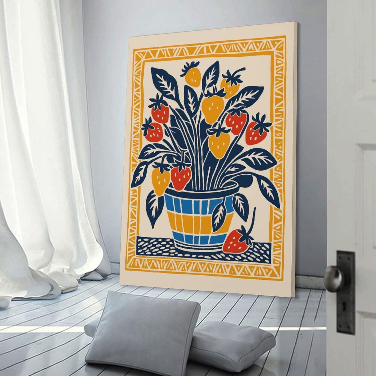Junmoney Canvas Wall Art Retro Strawberry Tree, 20x30inch(50x75cm), for Living Room, Lounge Or Sitting Room, Canvas Styling for A Polished Room Look