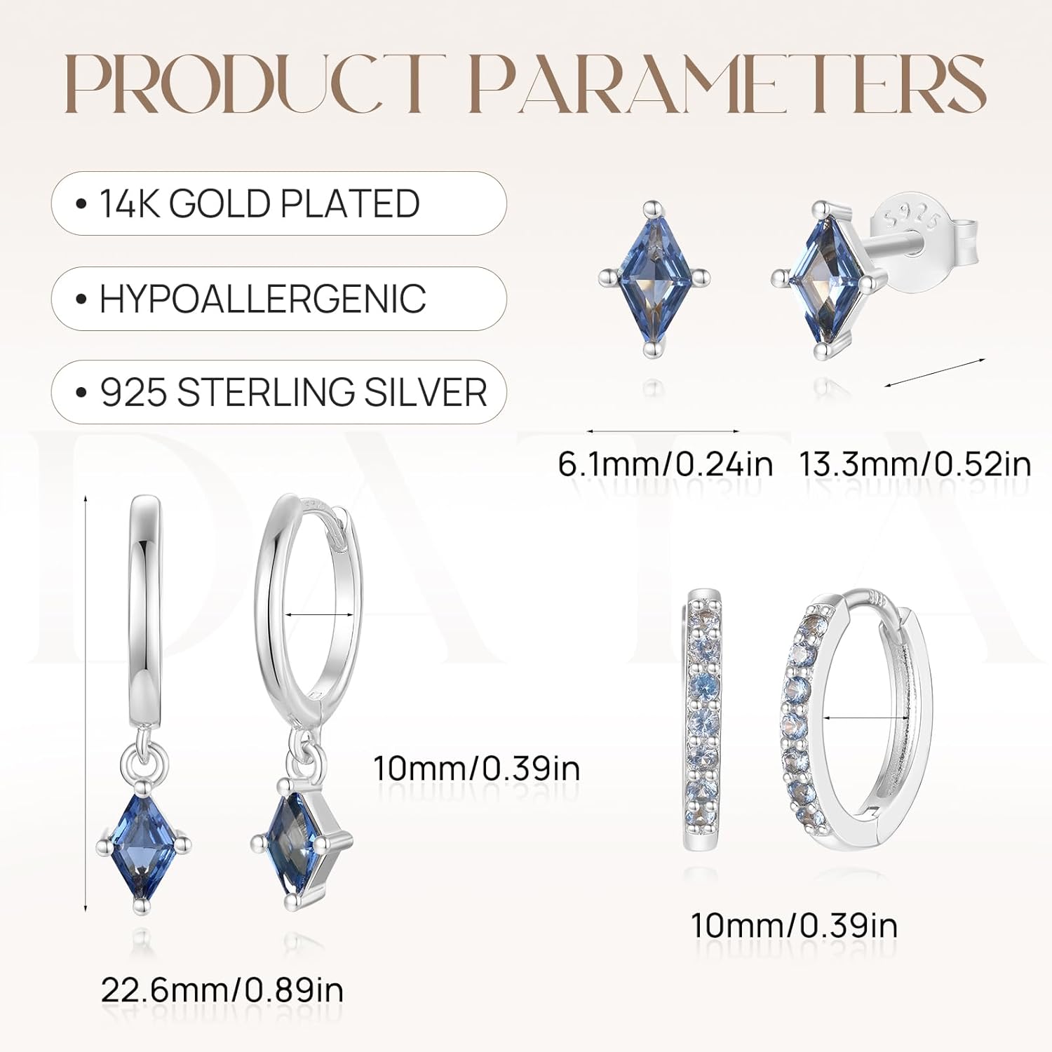 Angelady Gold Hoop Earrings Set for Women, Dainty 14K Gold Plated Huggies Earring, Sterling Silver Hypoallergenic Cartilage Earrings, Trendy Earring Stacks for Multiple Piercing Jewelry Gift(3 Pairs) - Image 7