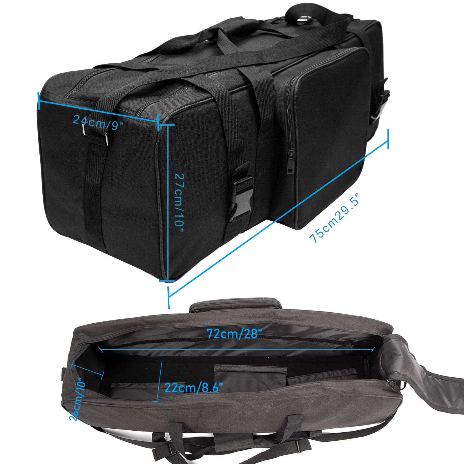 Acolchado Bolsa de La Cámara del Bolso del Cojín Trípode Video Carry Case Bolsa de Transporte y Protege el Caso de La Mosca Ruedas Flightcase