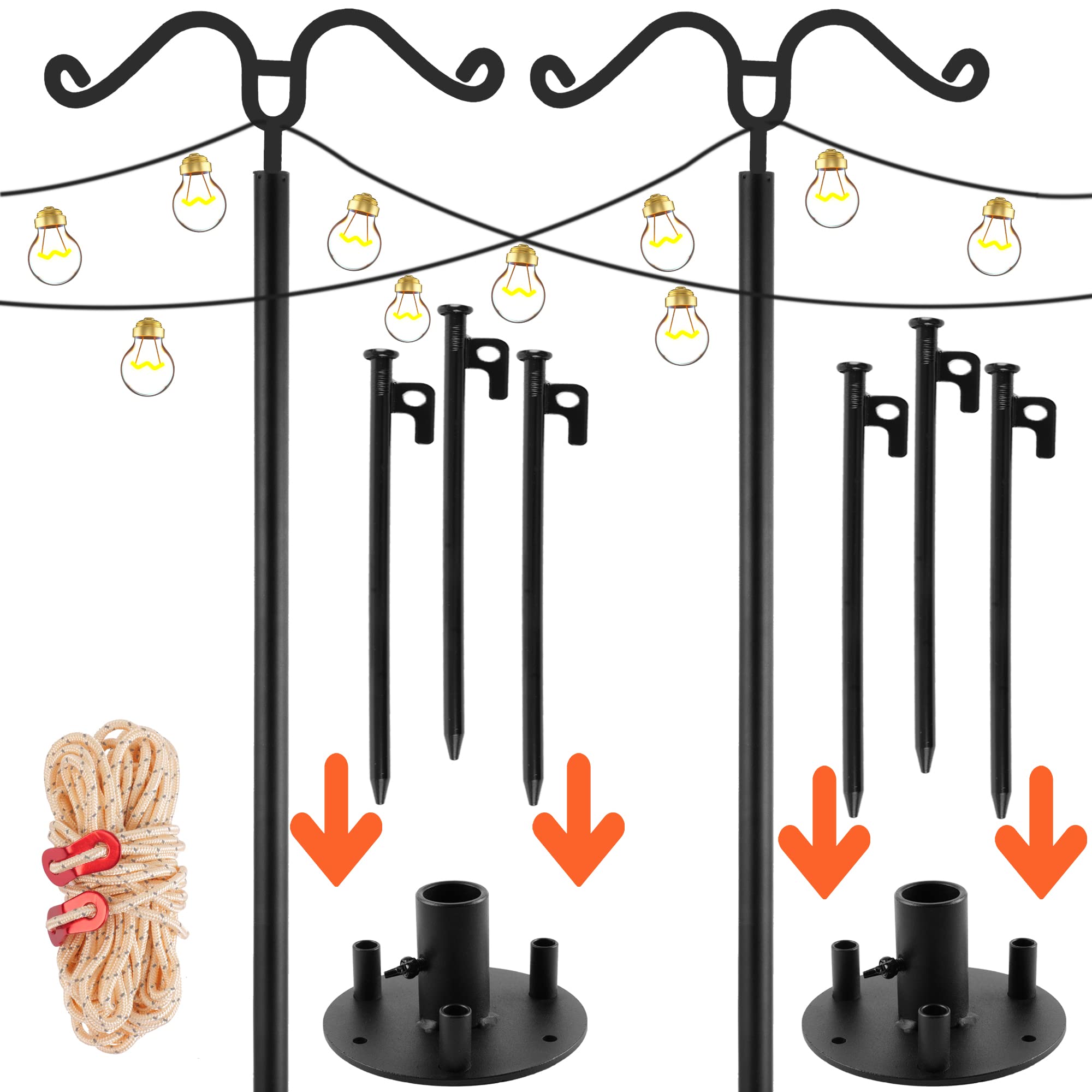 Outdoor String Light Pole for Hanging String Lights 8.5FT?Patio light