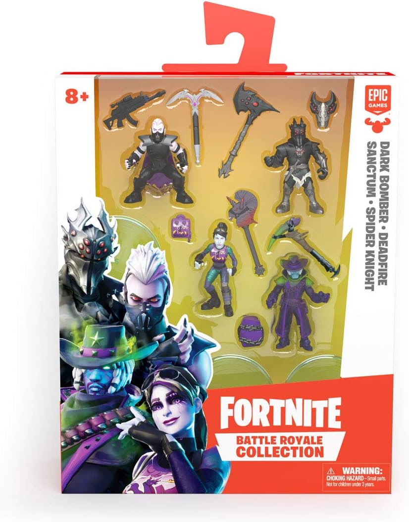Amazon フォートナイト コレクションミニフィギュア 4体セット 003 ダークボマー デッドファイア サンクタム スパイダーナイト ロボット 子ども向けフィギュア おもちゃ