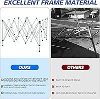 Vista 7 de WEIZE Tienda de campaña desplegable de 10 x 10 pies, configuración a presión de 1 botón, refugio portátil instantáneo, altura ajustable, bolsa