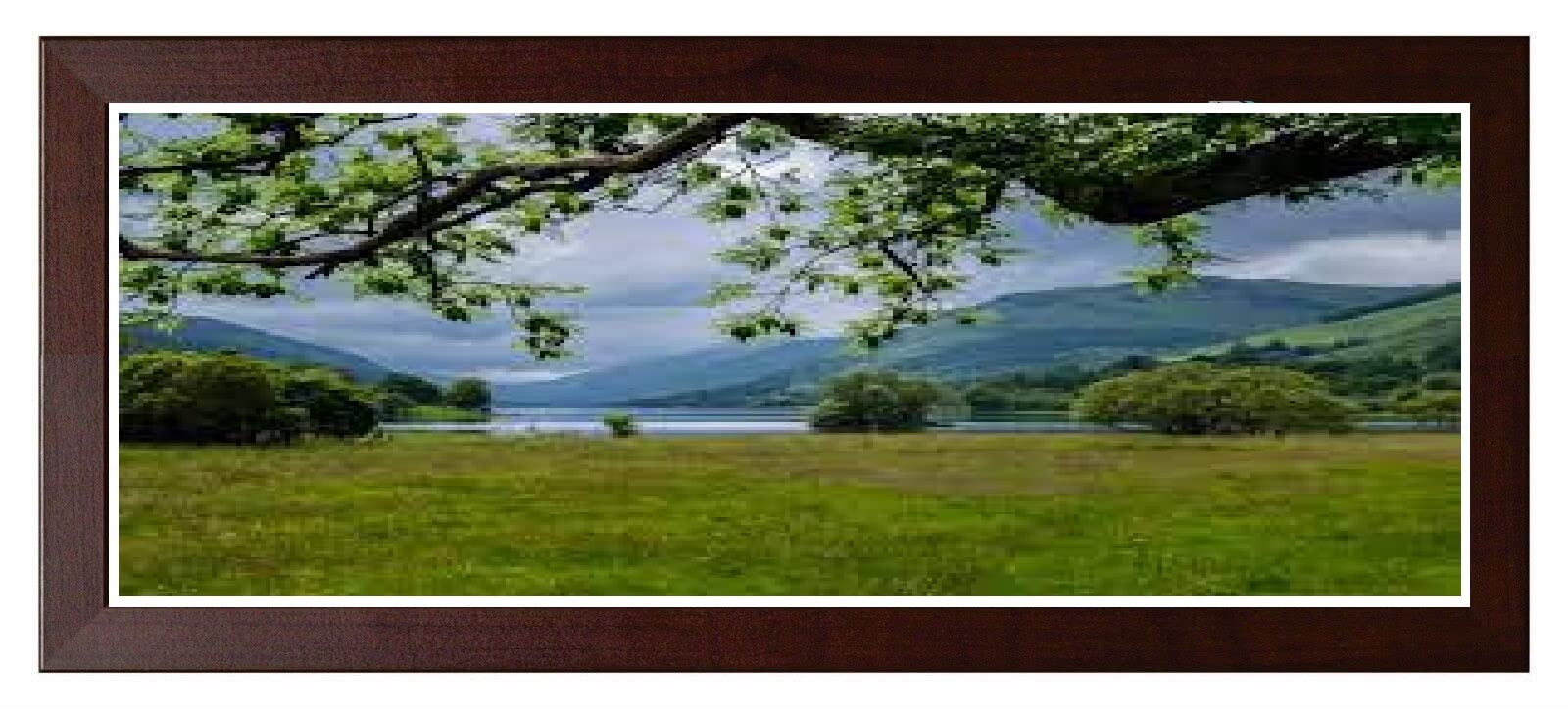 Flat Photo Frames Panoramic Picture Framers Real Wood Poster Frames Dark Oak 30cm x 70cm Acrylic Glass Wall Decoration Frames