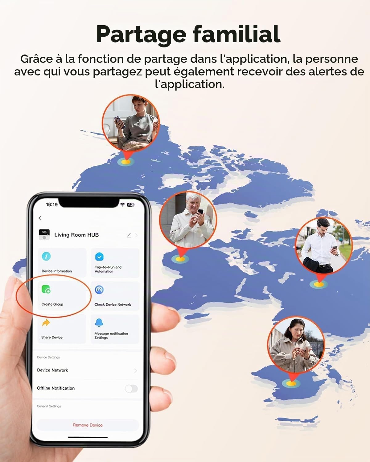 Bracelet Alarme Personne Agee sans Fil, Bouton Appel Urgence Alarme Personne Agée SOS Patients Handicapés (Kit Wi-FI)