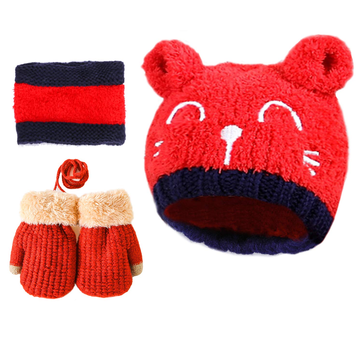 hat scarf and gloves set 1 year old