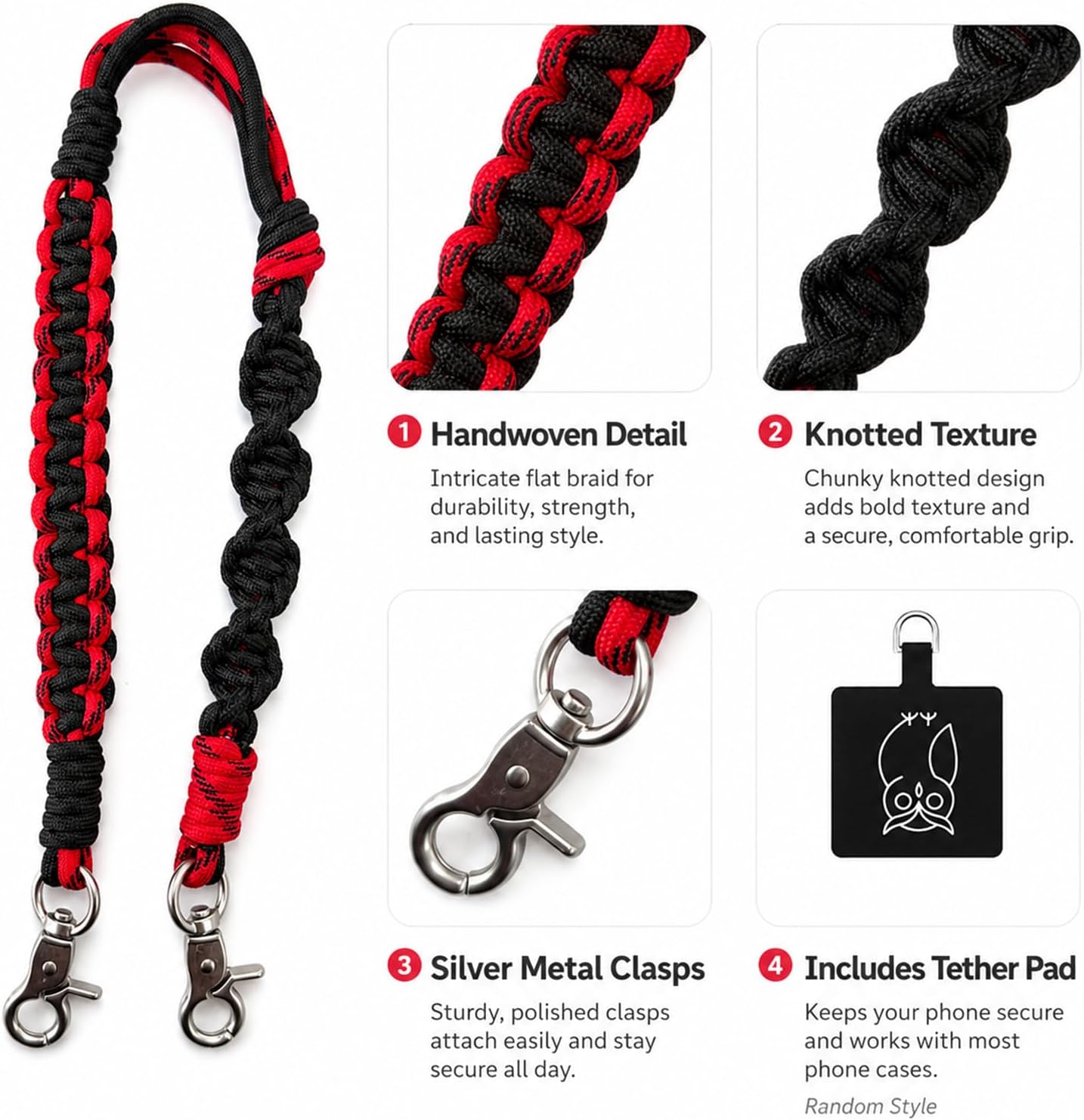 Cellphone Wrist Strap, Braided Phone Strap for Girls for Campus & Concerts image 3
