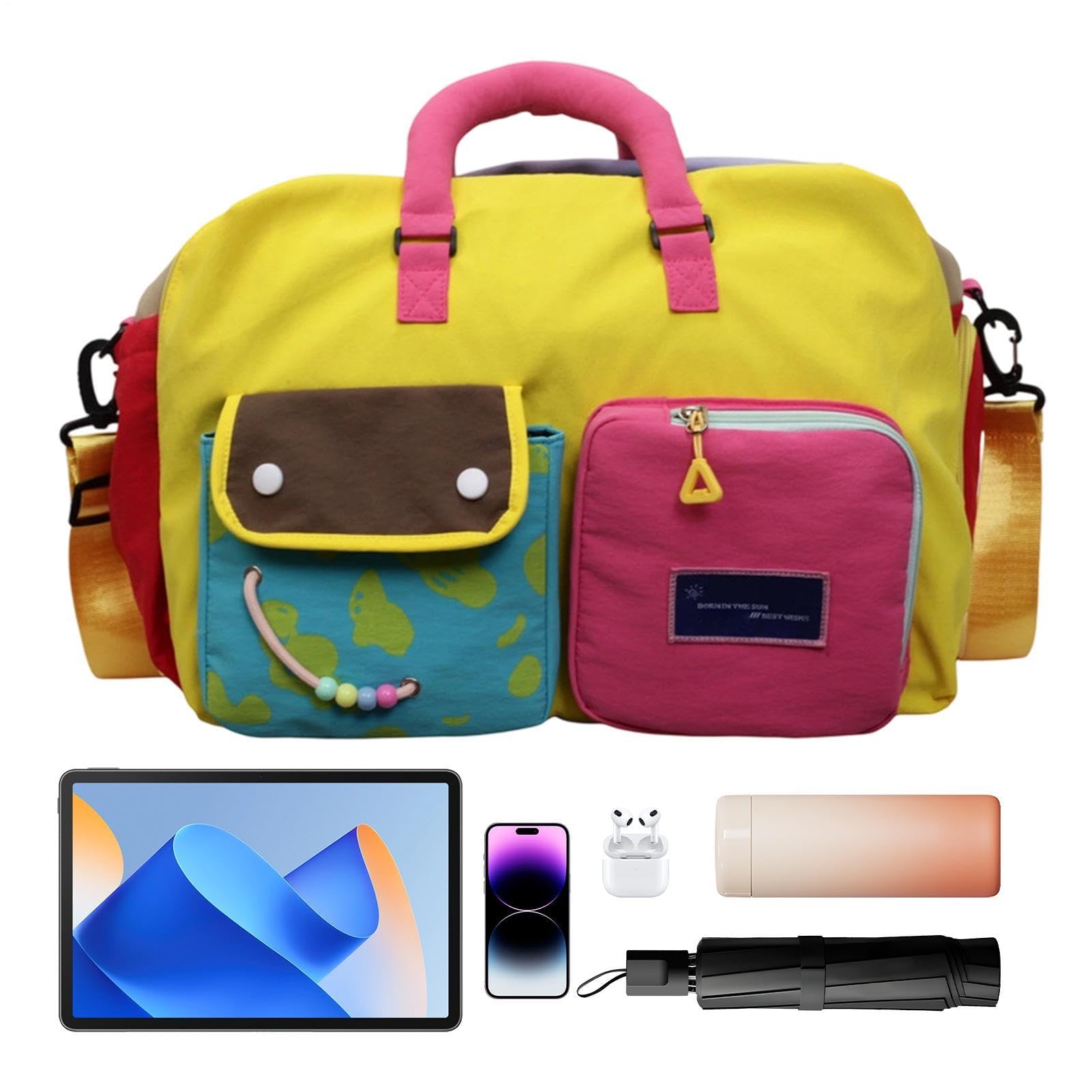 Kabinentasche, leicht, groß, mehrere Taschen, wasserdicht, gelb, Se référer au descriptif, Siehe Beschreibung