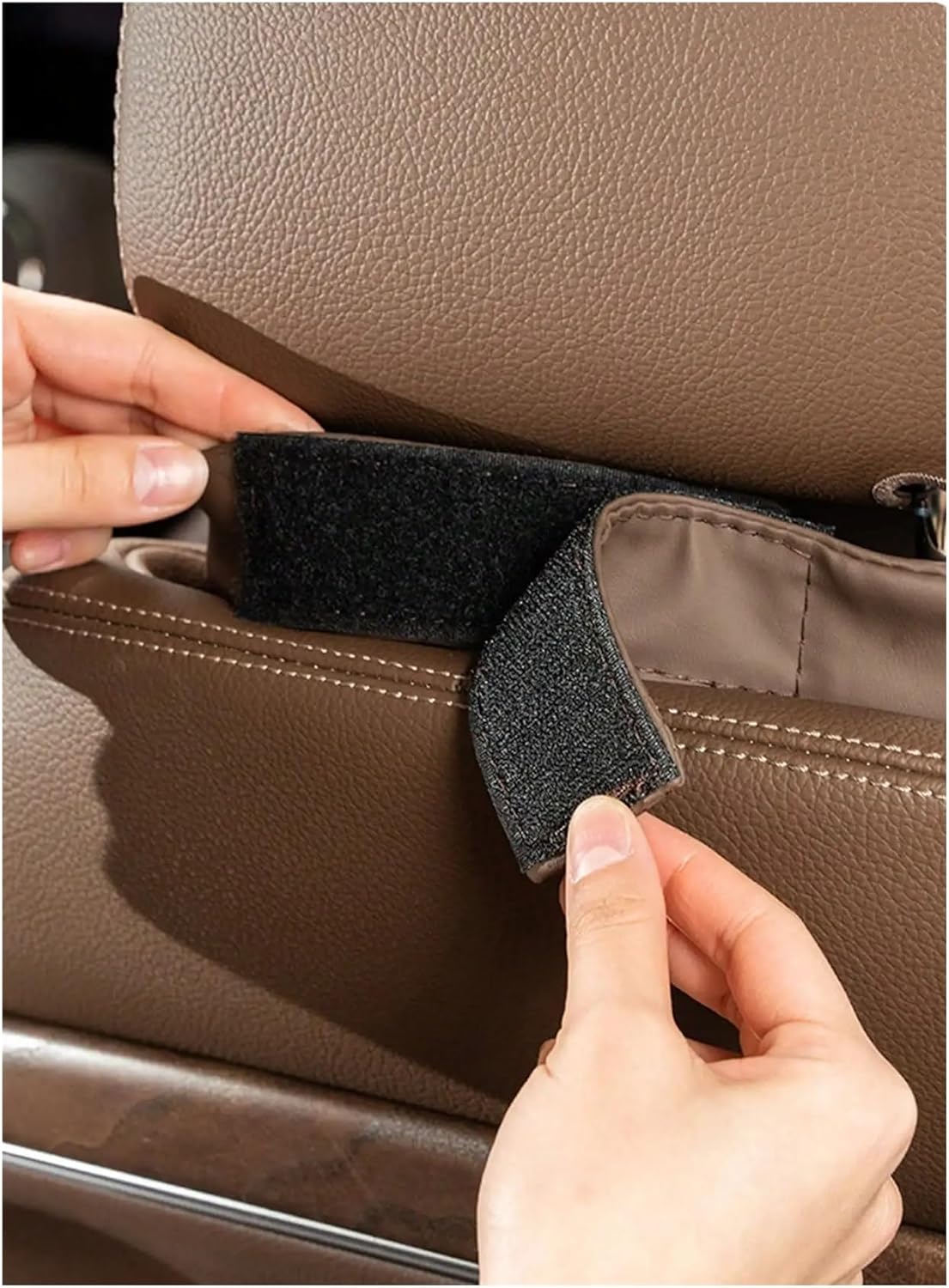 Luxury Nappa Leather Car Headrest & Lumbar Support Pillow Set - Premium Seat Accessories for Comfort(White)