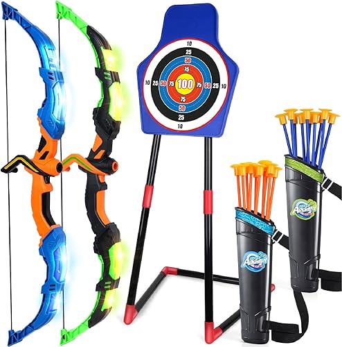 TOY Life Arco y flecha para niños de 4 a 6 y 8 a 12 años, juego de tiro con arco y flecha para niños, juegos al aire libre, juguetes para niños de 5