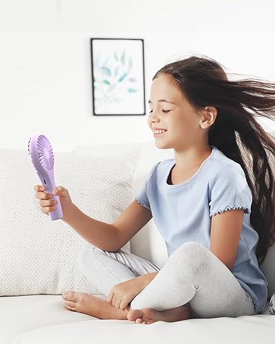 Miniatura 7 de TriPole Mini ventilador personal, ventilador portátil con pilas, ventilador pequeño recargable por USB, para viajes, eventos al aire libre, bodas,