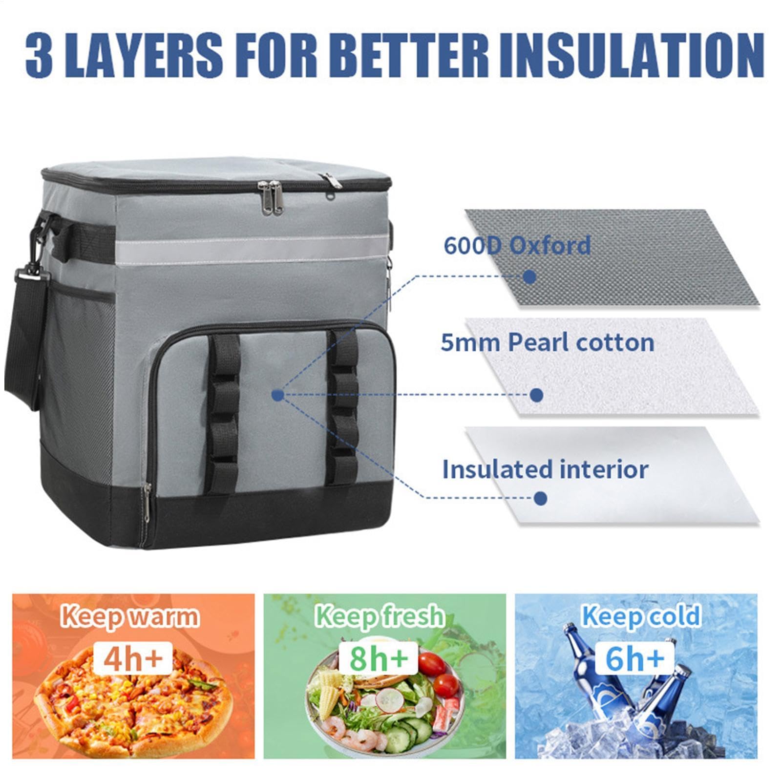 Refrigeratori da campeggio - Con manico a prova di perdite - Rotolo portatile da 35 litri - per viaggi, shopping, picnic, viaggi su strada, feste, piscina, terrazza, giardino