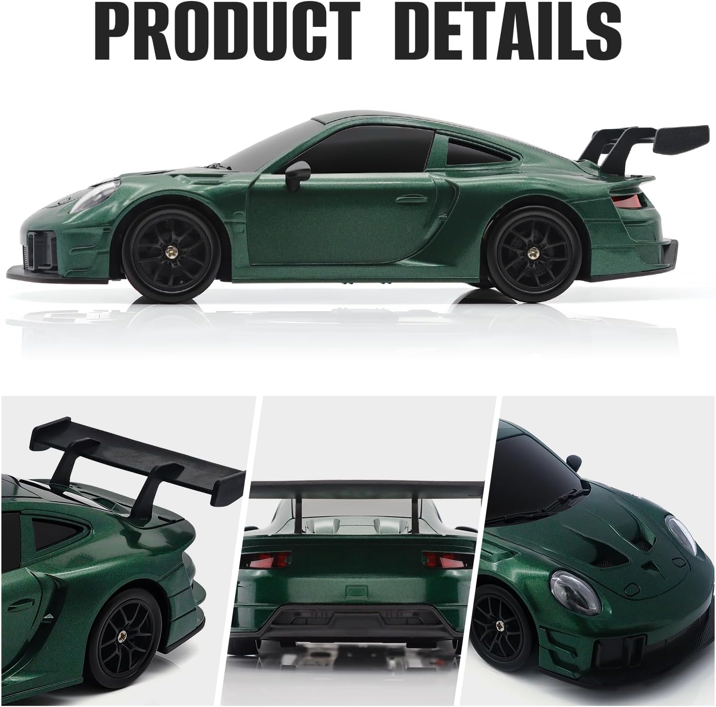 RC Drift Car, 1:24 4WD Remote Control Cars Vehicle with LED Light,2.4GHz 20KM/H High Speed RC Cars with Two Batteries & Drifting Tires Racing Sport Toy for Adults Boys Girls Kids