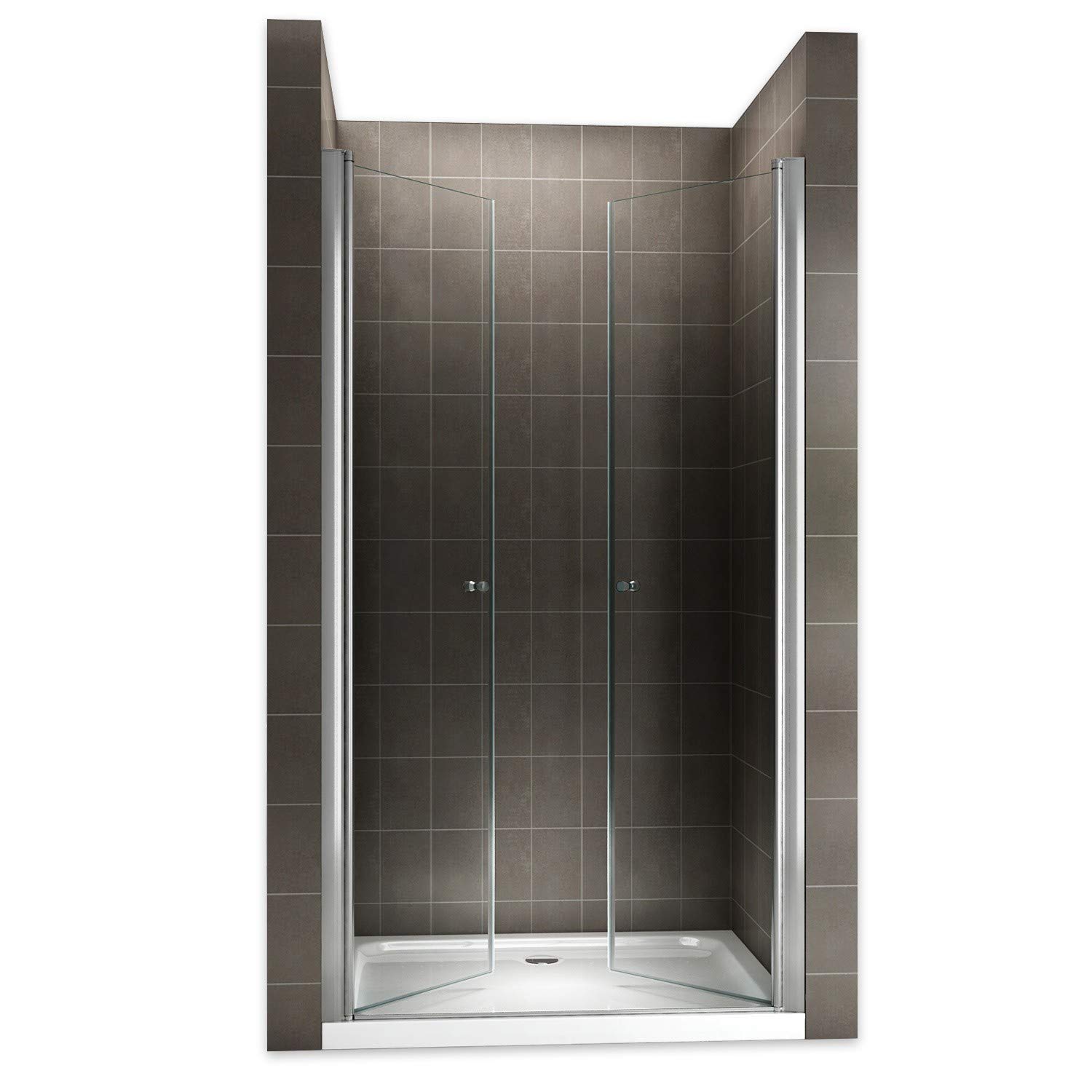 GINA Porte de douche H 195 cm largeur réglable 96 à 100 cm verre transparent