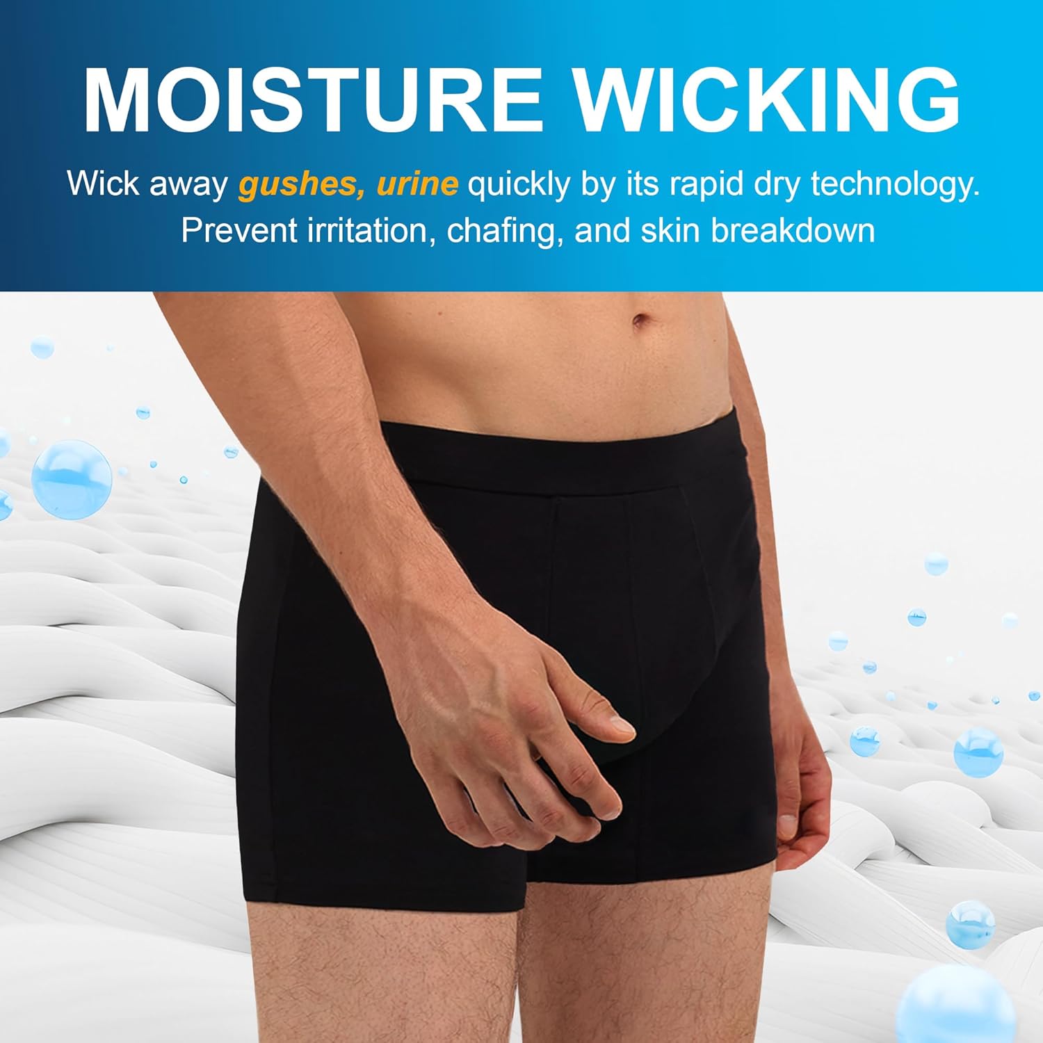 Incontinence Underwear for Men Washable Urinary Leak Proof Absorbent Boxer Brief Male Bladder Leakage Protection 3 Pack (Black XXL) - Image 6