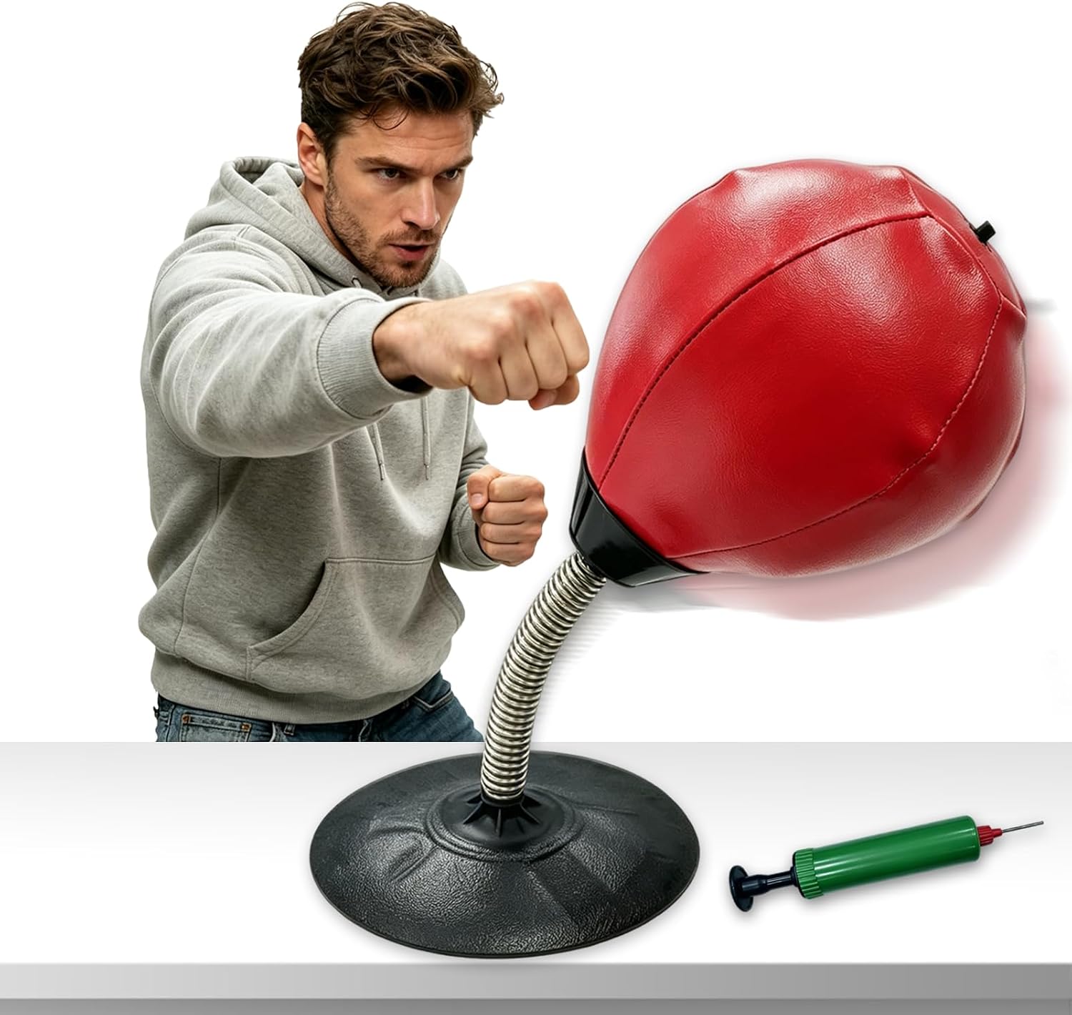 Stress Buster Desktop Punching Bag - with Suction Cup, tress Relief Boxing Bag Speed Balls, Super Suctions to Your Desk, for Office and Home, Mini Desktop Boxing Stress Relief Product