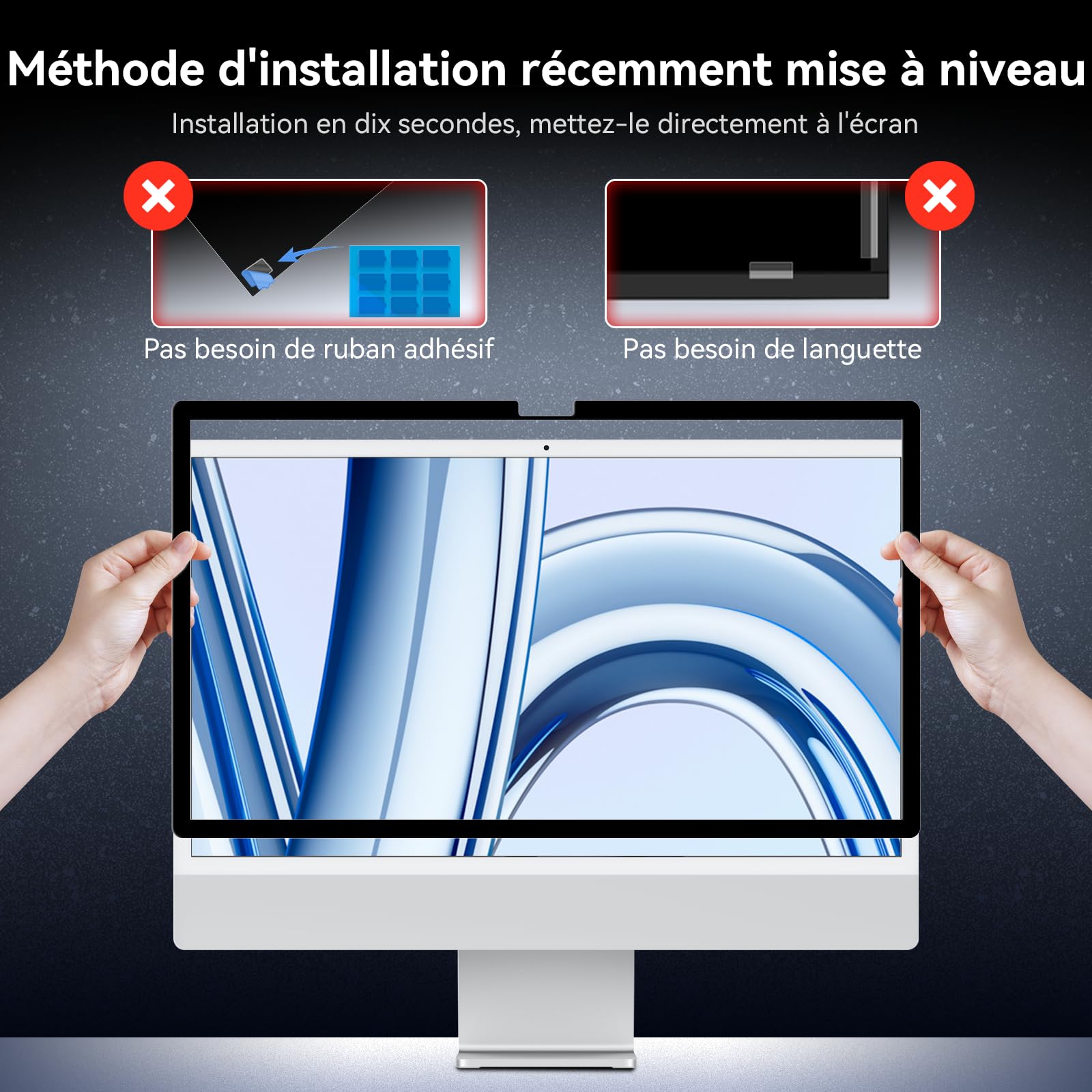 Filtre de Confidentialité pour iMac 27 Pouces Studio Display, Amovible Protection Anti Espion Lumière Bleue