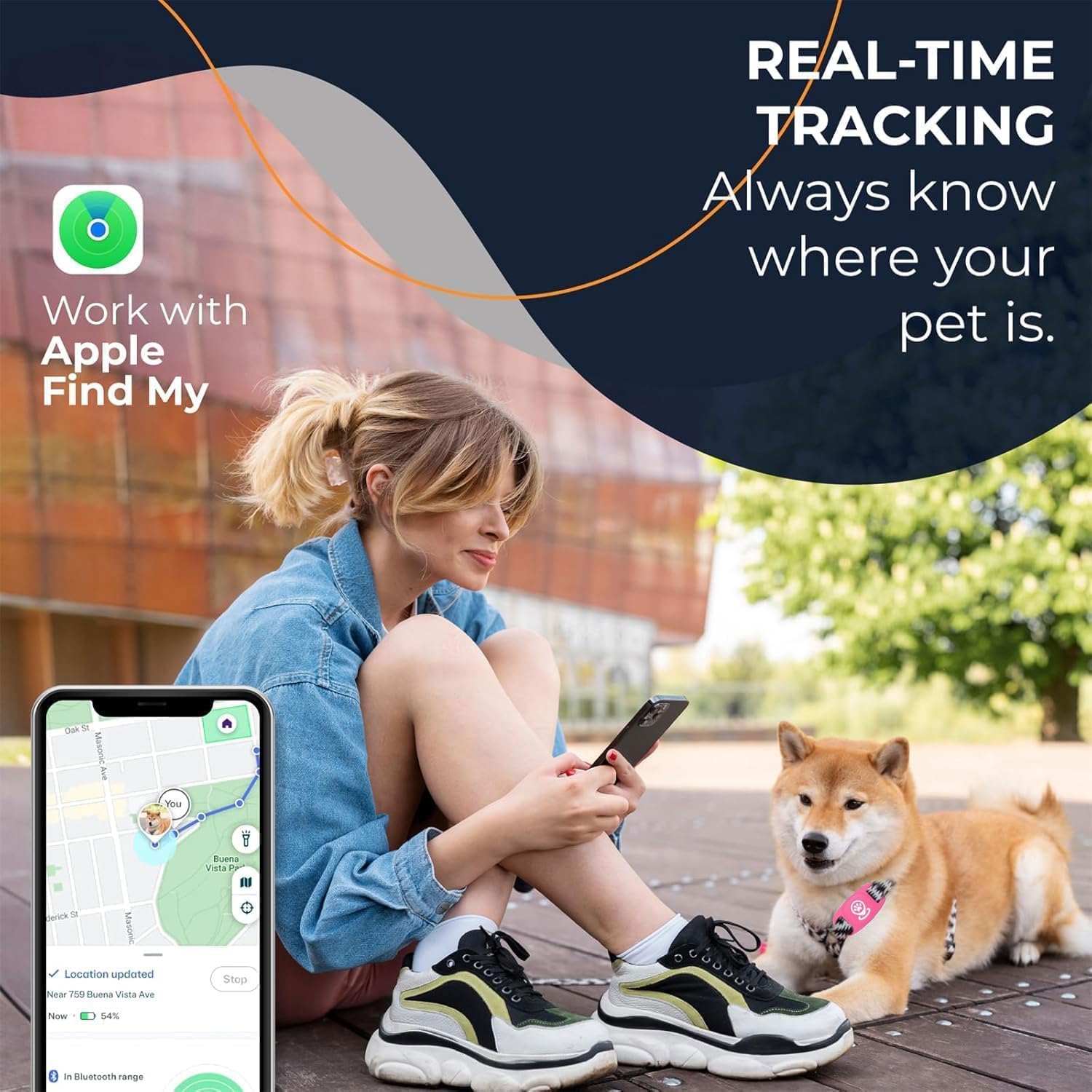 Pet Tracker for Dog, Tracker Smart Pet Location Tracker with Holder, Personalized Smart Item Finder, MFi Certificated Dog Tracking Device, No Monthly Fee, Works with Find My(iOS Only) (Pink) - image 2