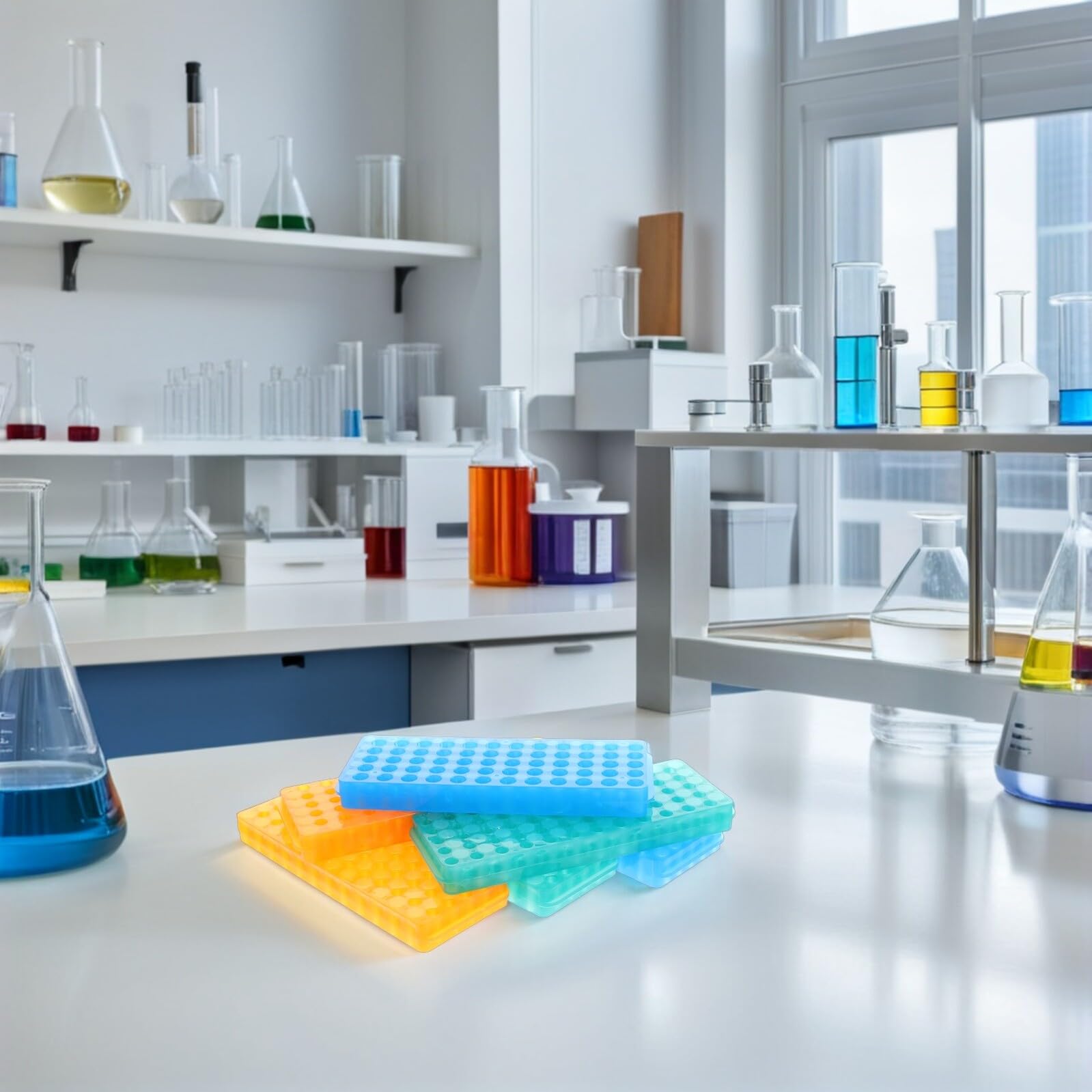 GALPADA 6pezzi Portaprovette per Campioni da Microcentrifuga Organizer per Fiale da Supporto per Provette Sicuro e Resistente