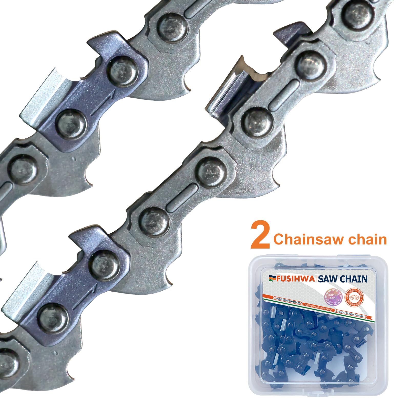 Catena per motosega, 35,5 cm, passo 3/8", calibro .50", 40 maglie di trasmissione (2 catene)