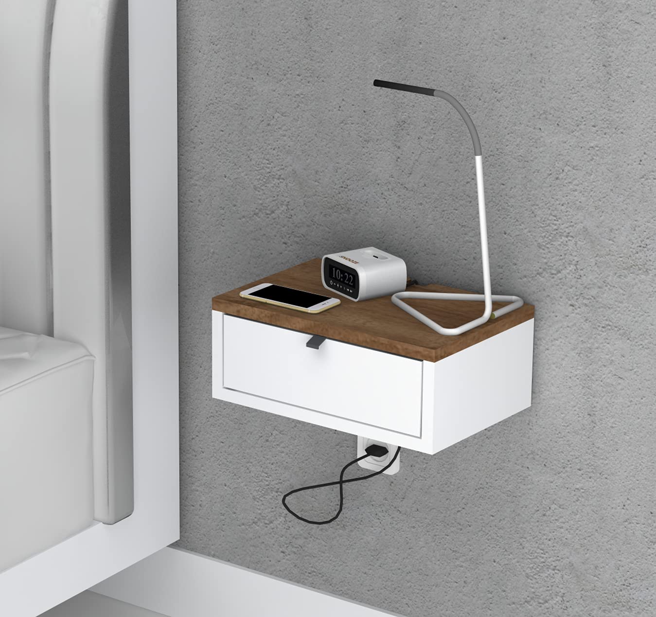 Buy SASAHOO Floating Bedside Table Nightstands Floating Stackable End