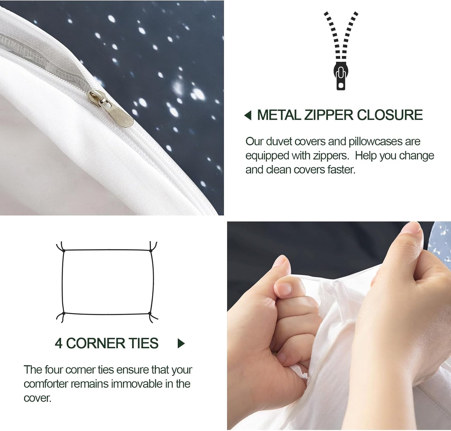 Twin Size Duvet Cover Starry Sky Print Duvet Cover Human Figure Comforter Cover Starry Night Sky Bedding Kids Room Bedding Decor (Reversible Printing)