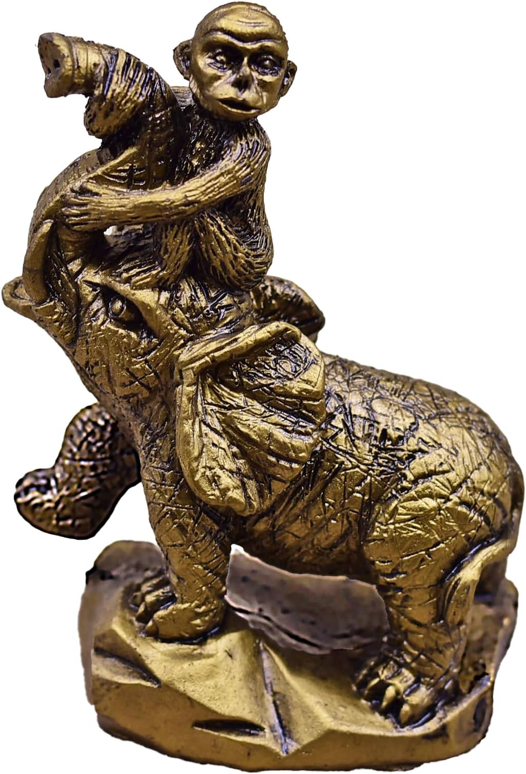 KRITILIFE Feng Shui Monkey on Elephant for Good Luck and Career Success(5 x 4.5 x 9 Cm)