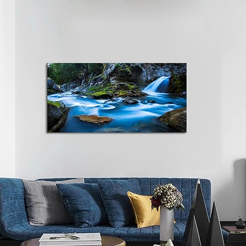 Miniatura 8 de iKNOW FOTO Obra de arte de cascada pacífica de ensueño de gran tamaño, moderna, naturaleza, paisaje, pintura artística, obra de arte para paredes,
