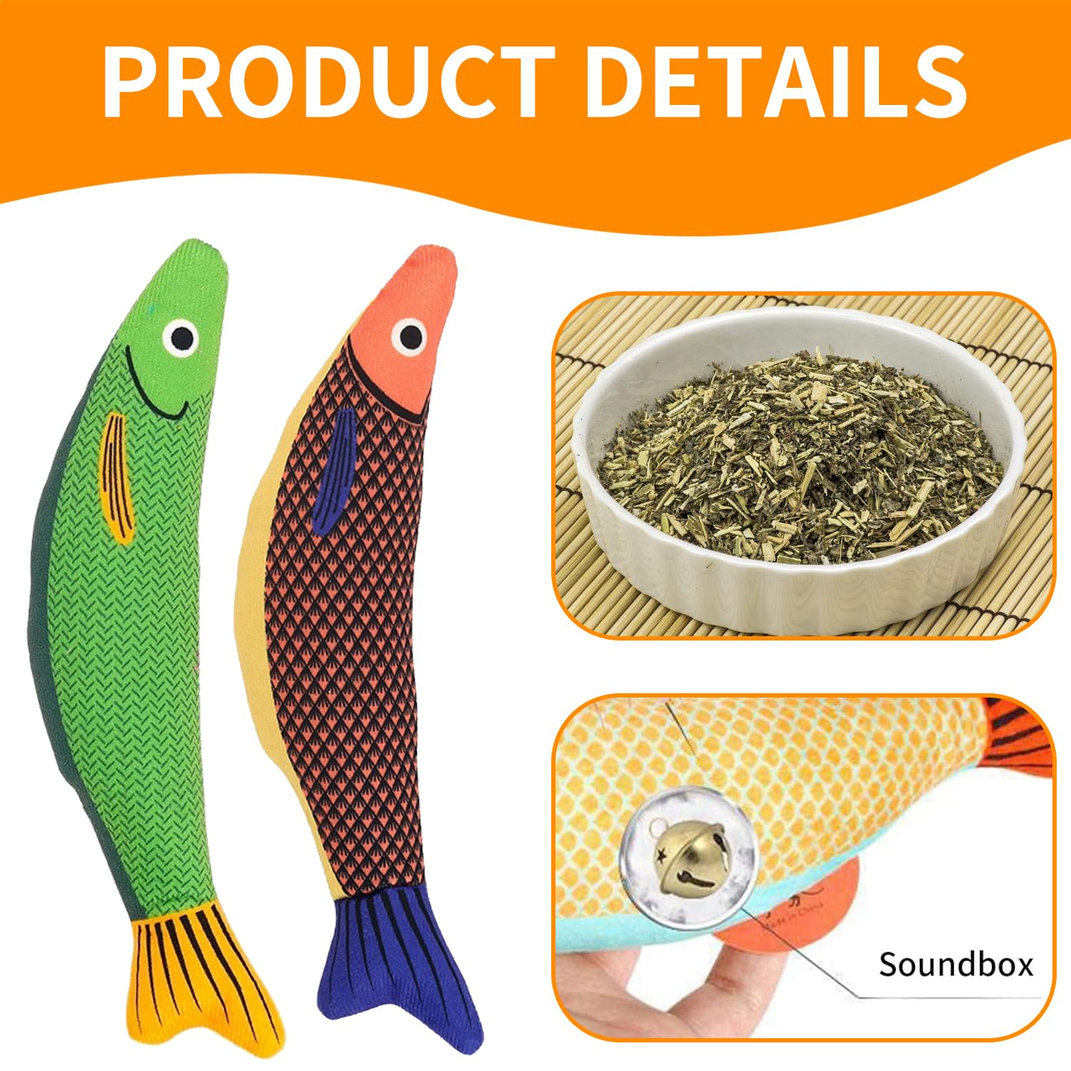 Shatore 3PCS Cat Catnip Toys - Interactive Plush Catnip Fish Toys for Indoor Cats & Kittens, Soft & Durable Cat Toys for Play - Image 3