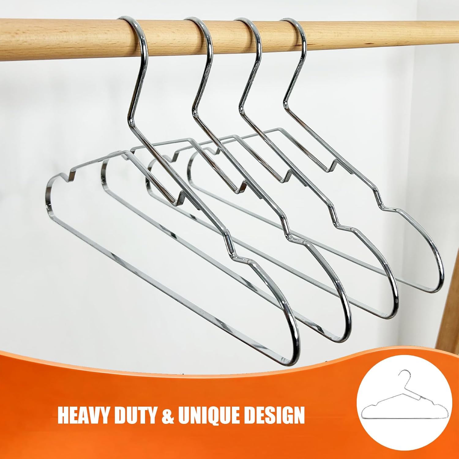 15-Inch Metal Clothes Hangers for Women, Pack of 10 | Slim Black Stainless Steel Hangers | Space-Saving & Non-Slip for Blouses, Sweaters, Dresses | 38cm