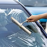 Vista 5 de Escobilla de ducha para puertas de vidrio, escobilla de acero inoxidable de 10 pulgadas para ventana y automóvil, espejo de ducha con 4 ventosas