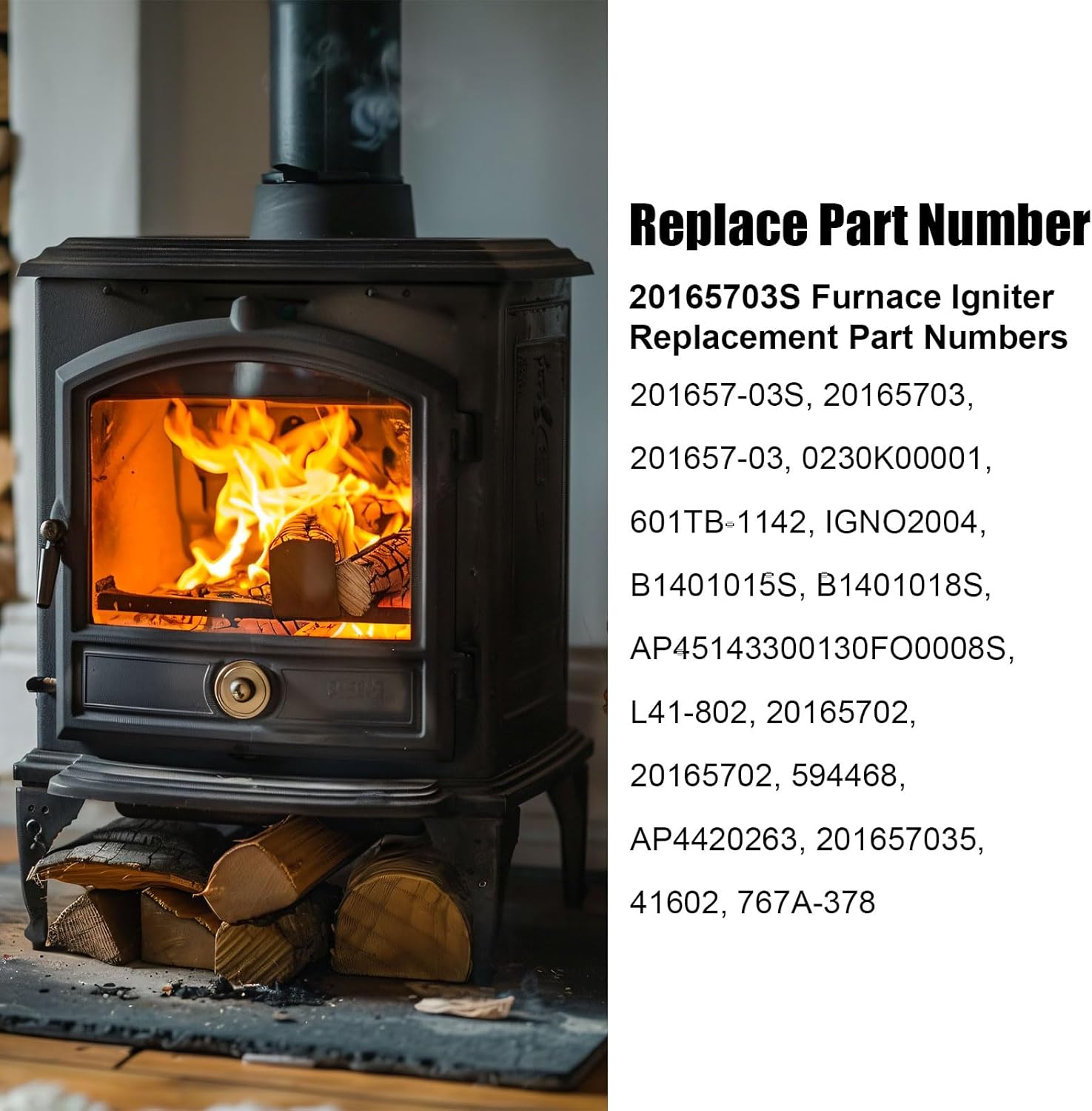 201657-03S Furnace Ignitor, Furnace Replacement Igniters Furnace Hot Surface Ignitor Gas Furnace Parts Compatible with Goodman Amana Janitrol