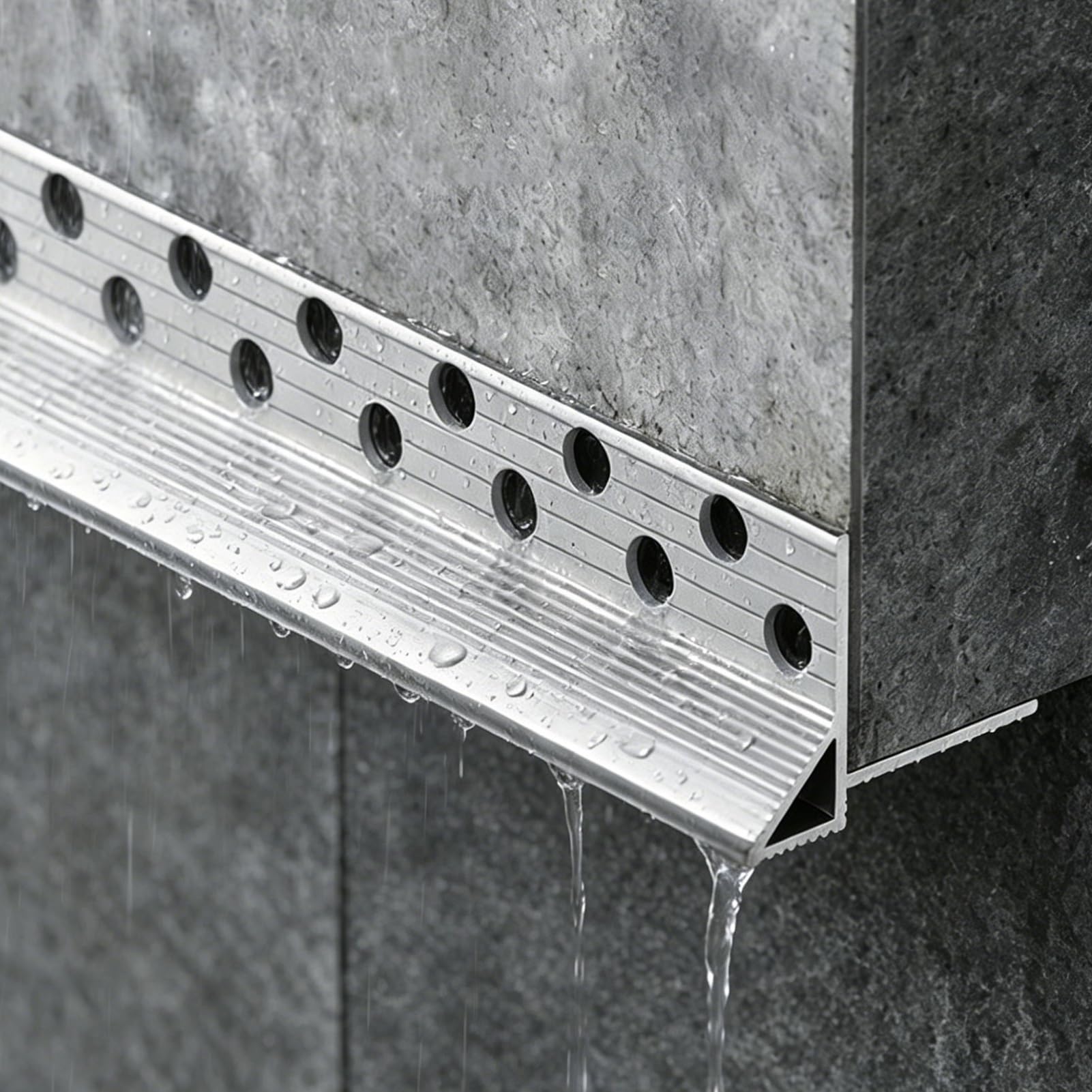 Viiguiy W8mm/0.3In Drip Edge Flashing For Exterior Walls Eaves, Heavy-Duty Aluminum Flush-Mounted Rain Diverter, Prevents Rainwater Backflow Drainage Profile(,L2.1m/6.9Ft)