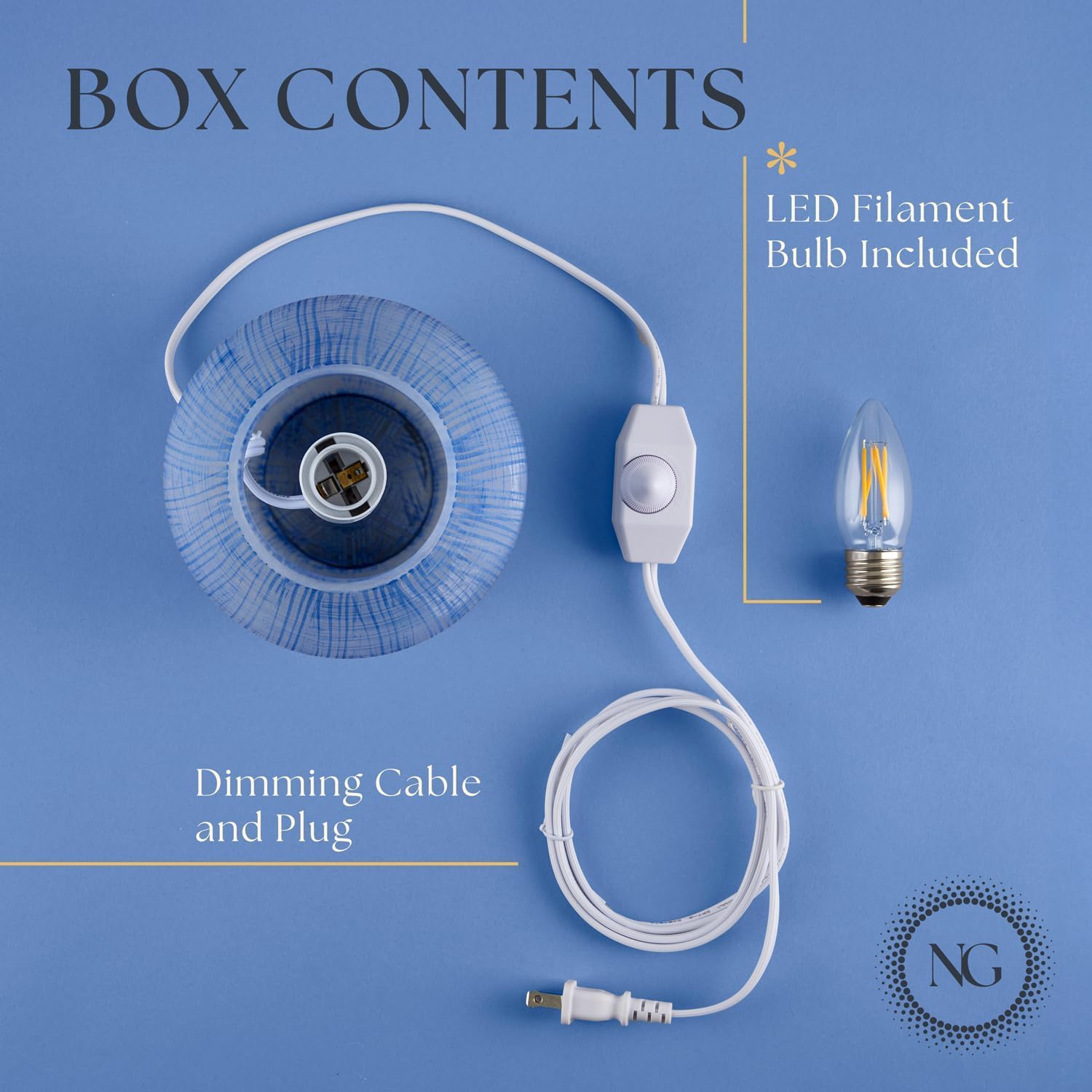 Next Glow Mushroom Lamp – Table Lamp, Modern Dimmable LED Night Light for Bedrooms, Kids Rooms, Bedside Nightstands, Living Room and Kitchen Decor – Pretty Desk Light, E26 Socket w 120V Bulb (Blue)