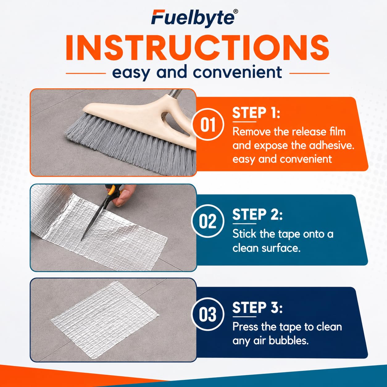 Fuelbyte Waterproof Foil Tape for Leakage Repair for Pipe Leakage Duct Tape Roof Water Leakage Solution Aluminium Foil Tape Waterproof Adhesive Tape Water Leakage Tape Rubber Tape 3